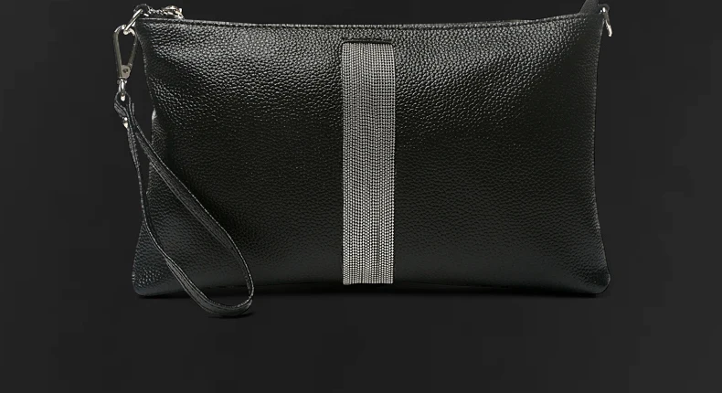 Новинка, женская сумка из натуральной кожи, Большой вместительный кошелек для женщин, известный бренд, свадебная черная сумка на плечо, дамские клатчи