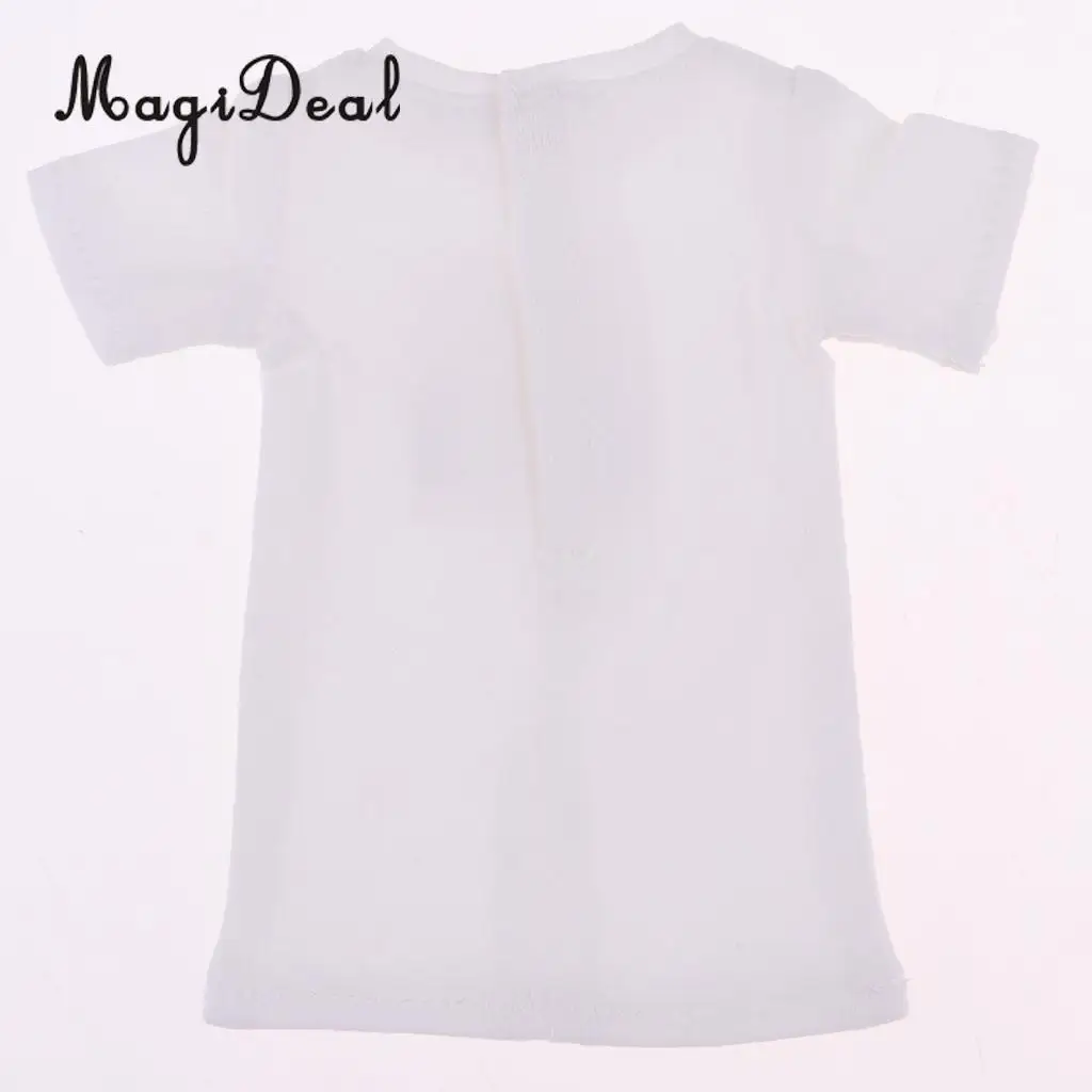Cute Girl Doll Printing Long T-Shirt Short Sleeve for 1/6 Blythe Doll Dress Up Accessory