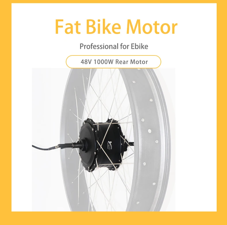 Excellent 4.0 Fatbike Motor 48V 1000W Brushless Hub Motor Both Suit V brake Disc brake Waterproof Wire High Speed Rear E-bike Motor Wheel 1