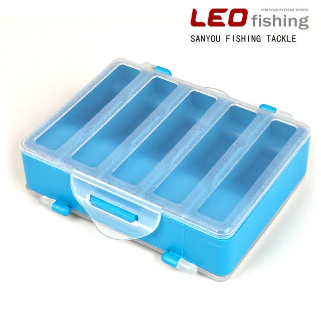 

LEO Blue Light Plastic Double Explosion Hook Box Fishing Box Fishing Tackle Tools Fishing Case Accessories