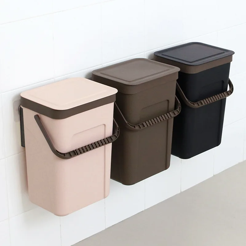 Garbage Box Dust Waste Bin Dual-use Storage Box Door Hanging Wall Mounted Debris Box Trash Bin Dustbin Gathering Dropshipping