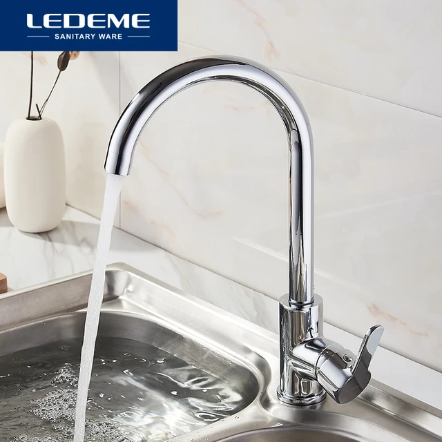 Special Price LEDEME Newly Arrived Pull Out Kitchen Faucet Brushed Sink Mixer Tap 360 Degree Rotation Brass Kitchen Faucets Hot And Cold L4003