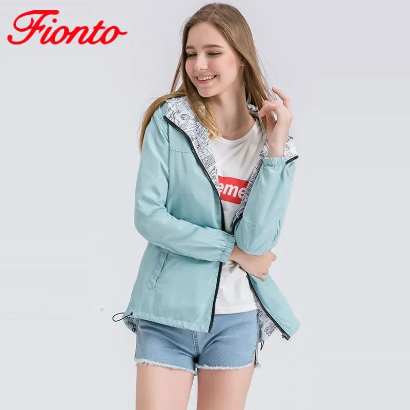 2017 Female Jacket Women Bomber Basic Jacket Autumn Two Side Wear Coat Cartoon Print Pocket Zipper Hooded Outwear Loose A067