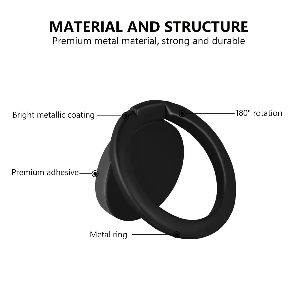 Магнитный автомобильный держатель для телефона, 360 градусов, металлический держатель для мобильного телефона, универсальный телефонный кольцевой кронштейн для iPhone, samsung, iPad, стол 3 мм