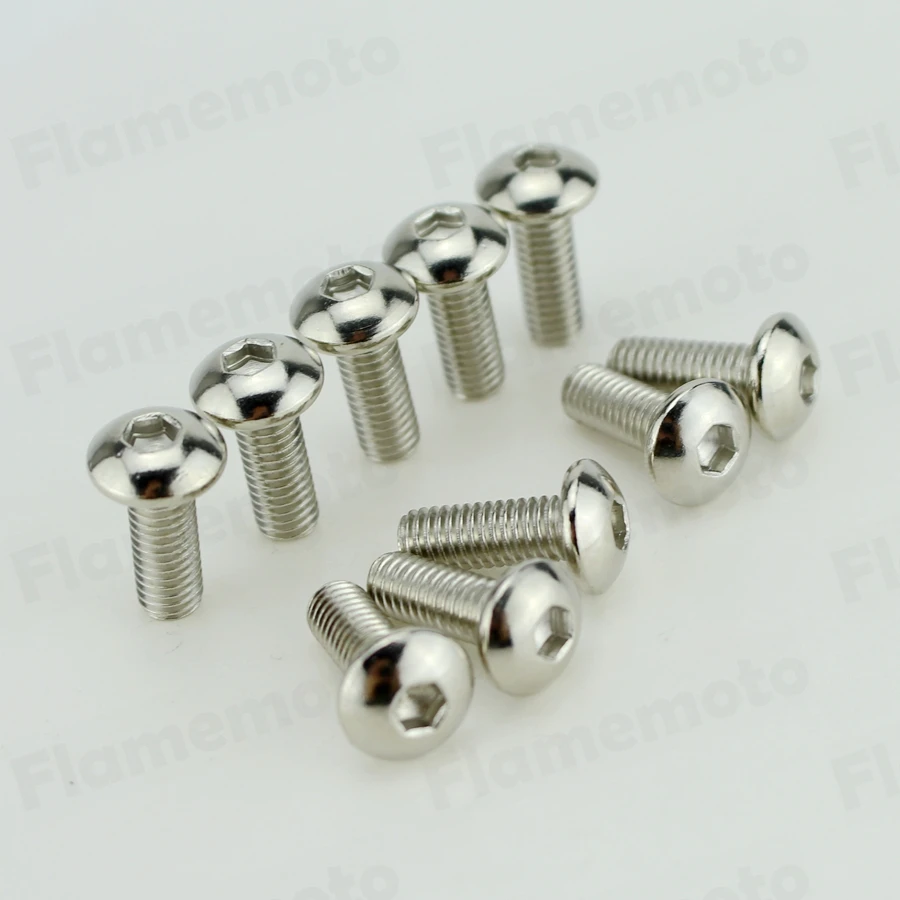 Болты для мотоцикла 10 шт. хромированные болты M6 x 16 мм|screw pin chain shackle|screw compressorchrome film