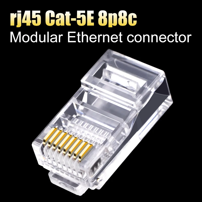 CNCOB RJ45 Connectors Shielded 8P8C 100PCS FTP Network Plug For Cat5 Cat5e Stranded Cable CNCOB RJ45 Connectors Shielded 8P8C 100PCS FTP Network Plug For Cat5 Cat5e Stranded Cable