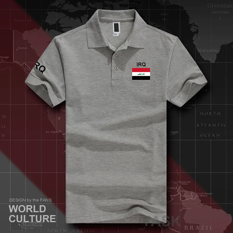 Рубашки поло для мужчин с коротким рукавом, белые, брендовые, с принтом, для страны, хлопок, Национальный флаг, новая мода, IR - Цвет: polo-Gray