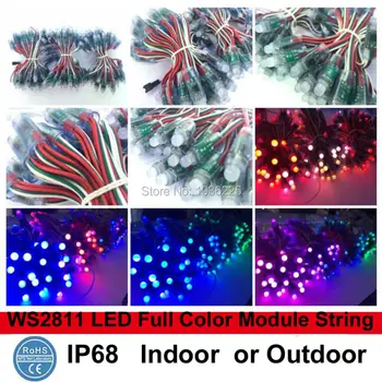 

1000 pcs 12mm WS2811 2811 IC Led pixel Module string, IP68 waterproof Full color RGB Digital,DC5v input