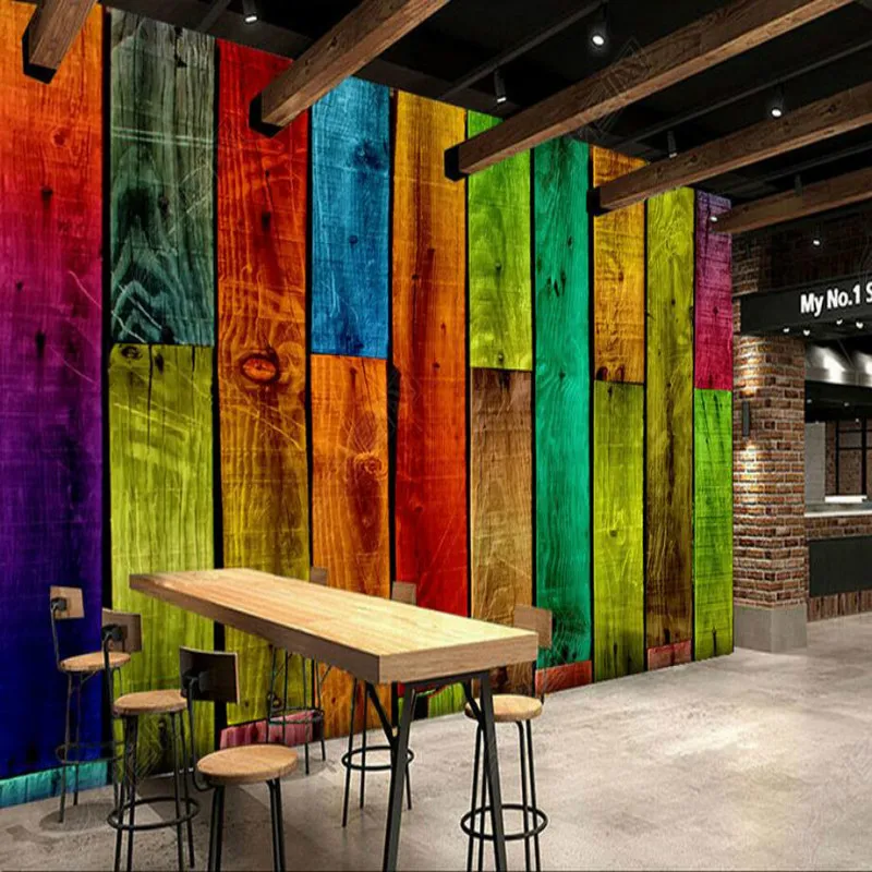3d Wall Paper Home Improvement Decorative Painting Wallpaper for walls Living Room colored wooden 3d Non-woven silk Wallpapers