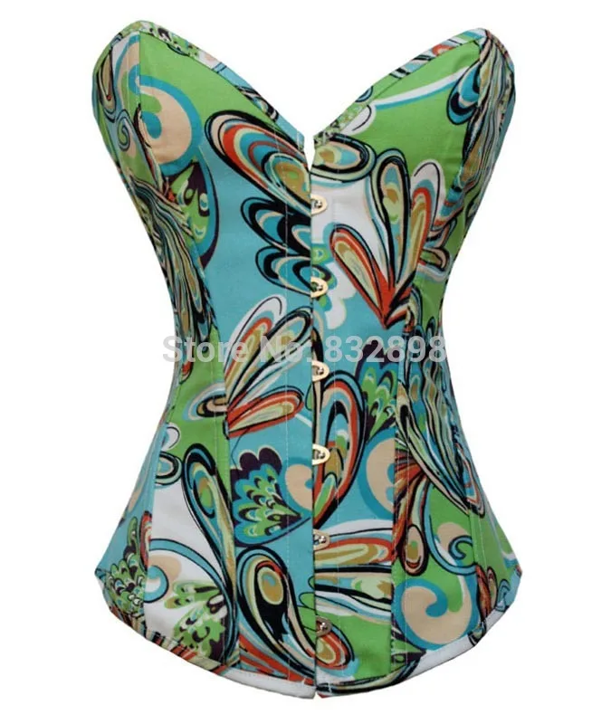 Fashion Orange Painting Half Cup Corsetin Bustiers & Corsets from