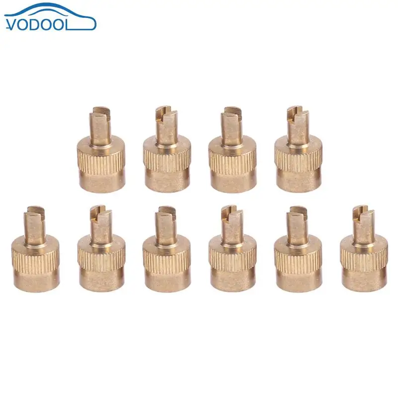 

10Pcs Copper Slotted Head Valve Stem Caps Dustproof Cover for Car Motorcycle Schrader Valve Car Styling Accessories