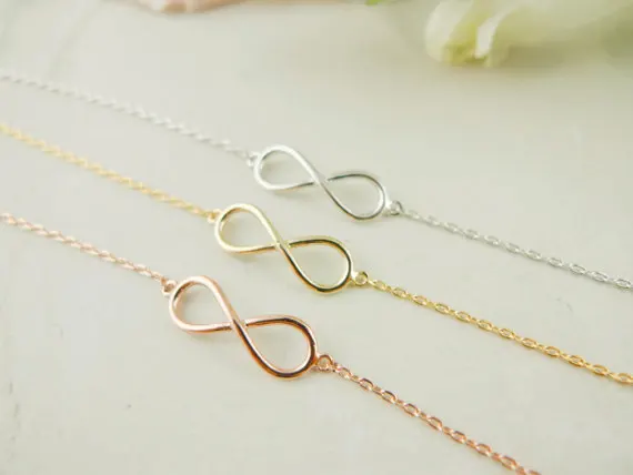 B018 Gold Silver Unique One Direction Infinity Bracelets Men Cute Simple Infinite Bracelet Number Figure 8 Eight Bracelet
