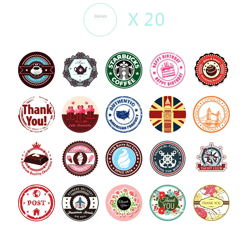 

38pcs/set Retro Stickers Notebook Sticker Cake Coffee Decoration Sticker DIY Cool Sticker Cute For Notebook & Laptop Stiker