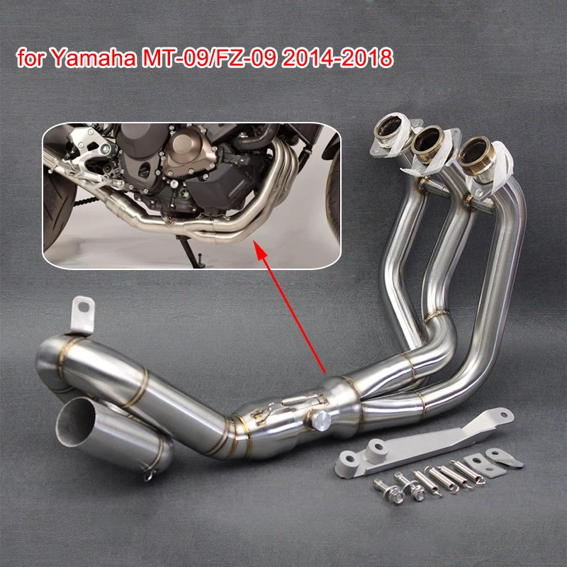 Для Yamaha MT 09 XSR900 2014 2018 2017 полная выхлопная система Link pipe 304 нержавеющая сталь 51 мм Slip