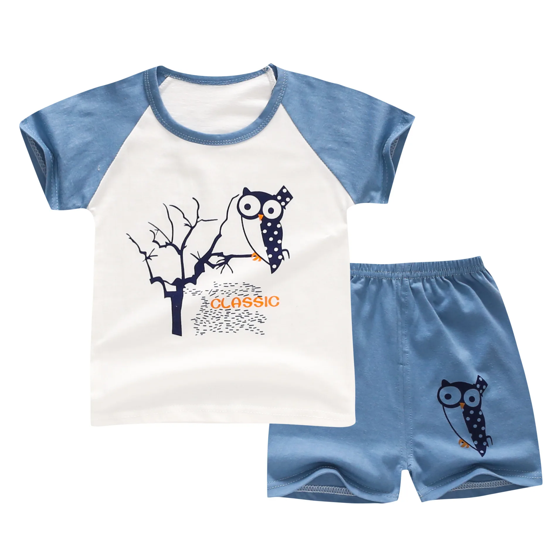 الصيف الفتيان العلامة التجارية الكرتون طباعة القمصان مجموعات طفل صبي فتاة ملابس الاطفال القطن تي شيرت السراويل مجموعات الأطفال مجموعة ملاب...