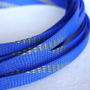 1 м 12 мм Плетеный ПЭТ расширяемый рукав высококачественный многоцветной выбор - Цвет: Blue gold
