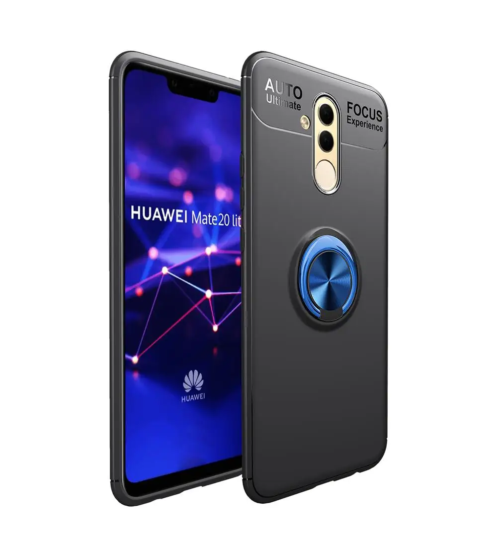 Чехол для huawei mate 20 Lite, 360 градусов, автомобильный Магнитный чехол для телефона, для huawei mate 20 Lite mate 20 Lite SNE-LX1 - Цвет: back blue