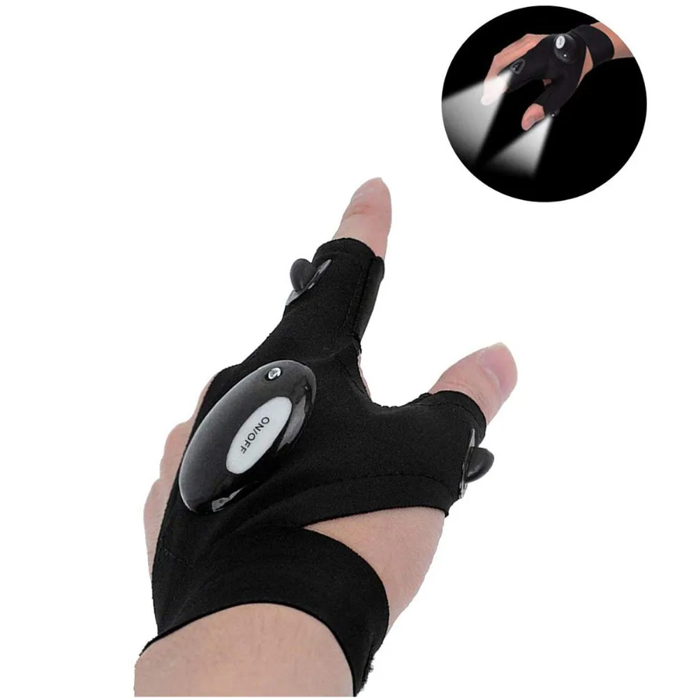 

Defong LED Flash Light Fishing Gadgets Glove Finger Light Flexible Adjustment Night Torch Waterproof Working in Darkness