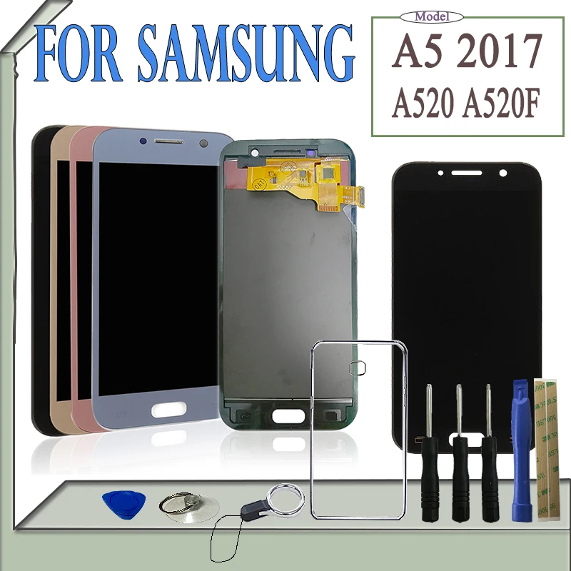 SzHAIyu A520 ЖК-дисплей для Samsung Galaxy A5 2017 a520f SM-A520F сенсорный экран яркость регулируемая