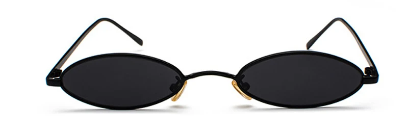 Kachawoo, Ретро стиль, маленькая оправа, солнцезащитные очки для мужчин, овальная металлическая оправа, золотой красный цвет, мужские ретро очки, для женщин,, uv400 - Цвет линз: full black