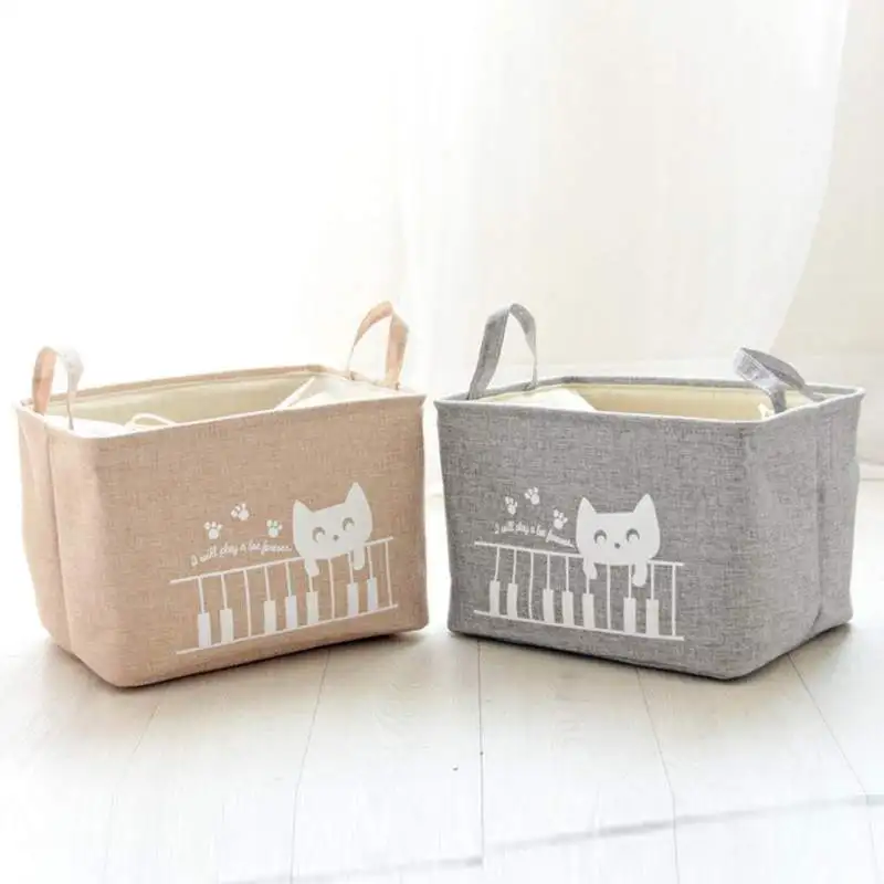 

2019 1PC Foldable Storage Bin Closet Toy Box Cloth Container Organizer Fabric Basket Home Desktop Storage Basket Bags Dropship