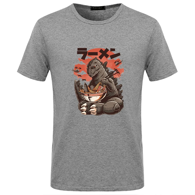 

Harajuku Cartoon T-Shirt Hip Hop Short Sleeve Tshirt Japanese Streetwear Kaiju Ramen Print T Shirt Men and Women S5MC45 R2