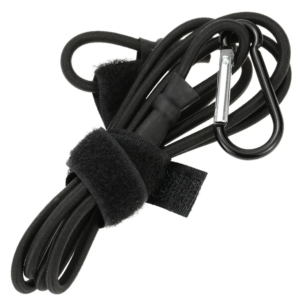 Securing Elastic Kayak Paddle Fishing Rod Pole Leash Bungee Cord With Carabiner Clip Buckle and Loop Tape Fastener Accessory