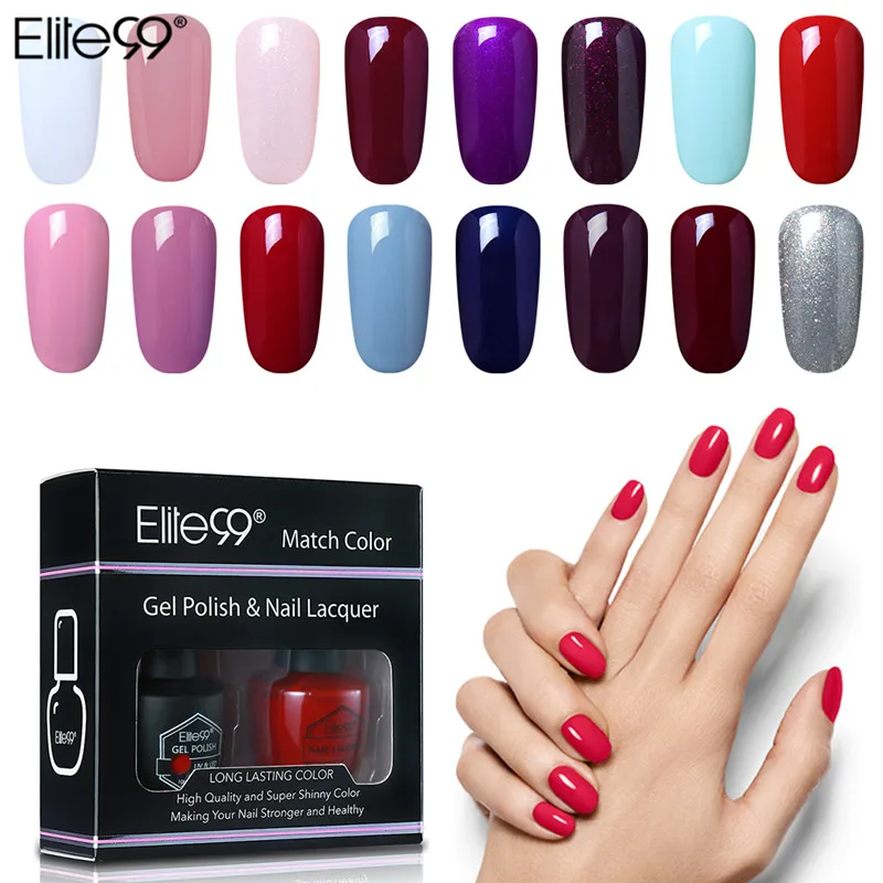 

Elite99 2Pcs/Lot 59Pure Colors Peel Off Nail Lacquer +Nail Gel Polish With Box Pigment Black Red Nude Nail Varnishes