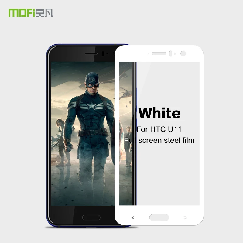 White Mofi 9 H закаленное стекло для htc U11 5," экран защитный кожух пленка Передняя крышка для htc U11 - Цвет: White