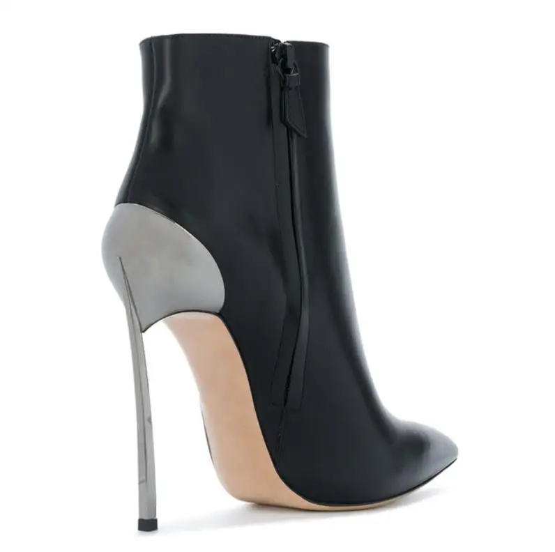 Hiver En Martin Fermeture Pleine Cuir Élégant Noir Nouveau Pointe 12 Bottes Cm Côté De À Glissière 8nk0wOP