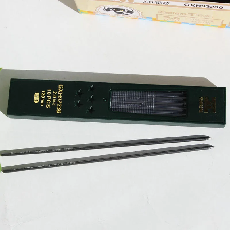 

10 Pcs/box hot sale Creative 2mm 2B HB Black 2.0mm Mechanical Pencil Lead Refill 120mm for school supplies