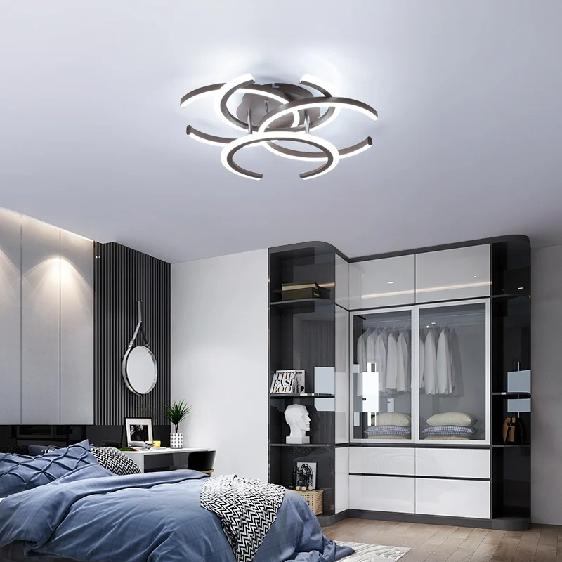 

Modern LED Chandelier for Attic Living Room Bedroom Restaurant Balcony Interior Lighting Fixture C Ring Chandelier Free Shipping