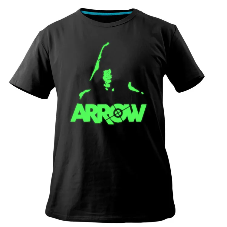 Зеленая Стрела, человек Оливер, королева, стрела, костюм для косплея, футболка, футболки, 3 предмета, светящаяся футболка, крутая Мужская футболка, XXXL