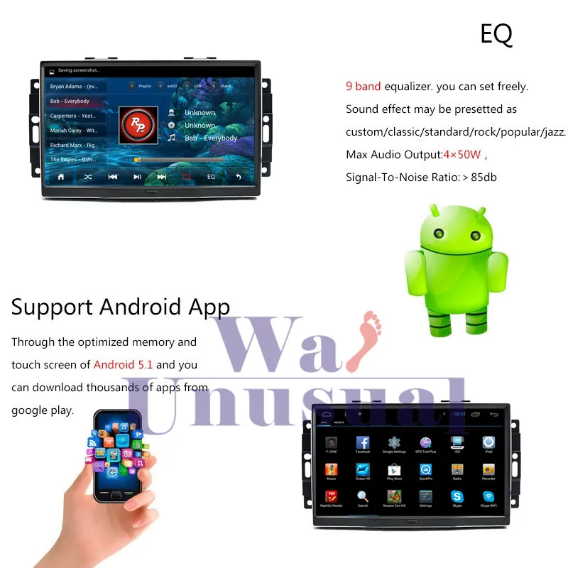 Cheap WANUSUAL 9 Inch Quad Core 16GB Android 6.0 Car Radio Player for Chrylser 300C OLD With GPS BT 3G Wifi Mirror Link 1024*600 Maps 9