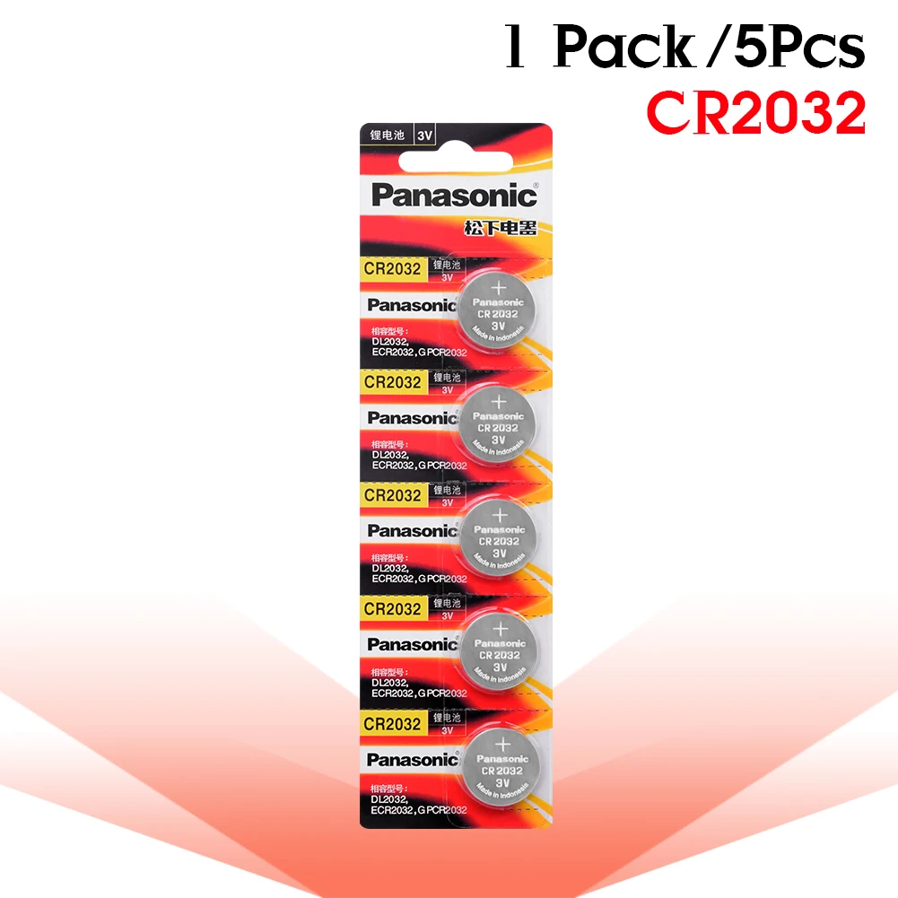 

5Pcs original brand new battery for PANASONIC cr2032 3v button cell coin batteries for watch computer cr 2032 Suitable Supports