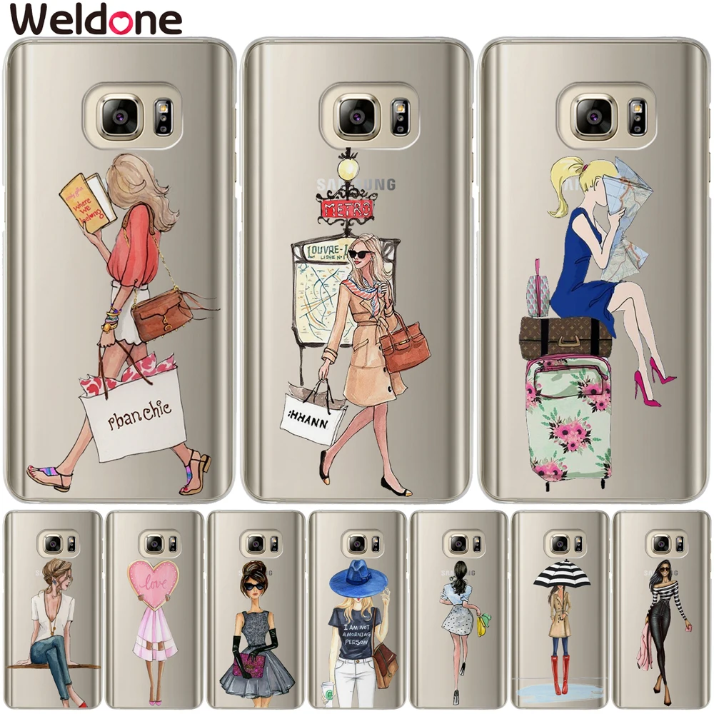Weldone Модный чехол для девочек Samsung A8 Plus 2018 A3 A5 A7 2015 2016 2017 милые городские женские