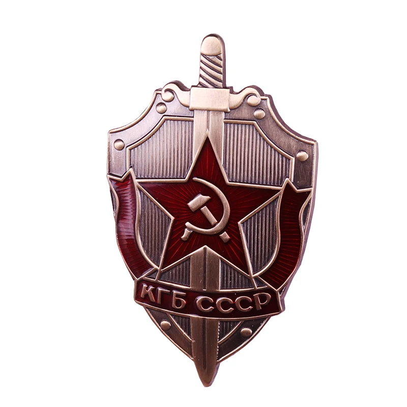 

Russian Soviet KGB badge red star pins CCCP medal Ussr communism jewelry men gift ww2 antique collection