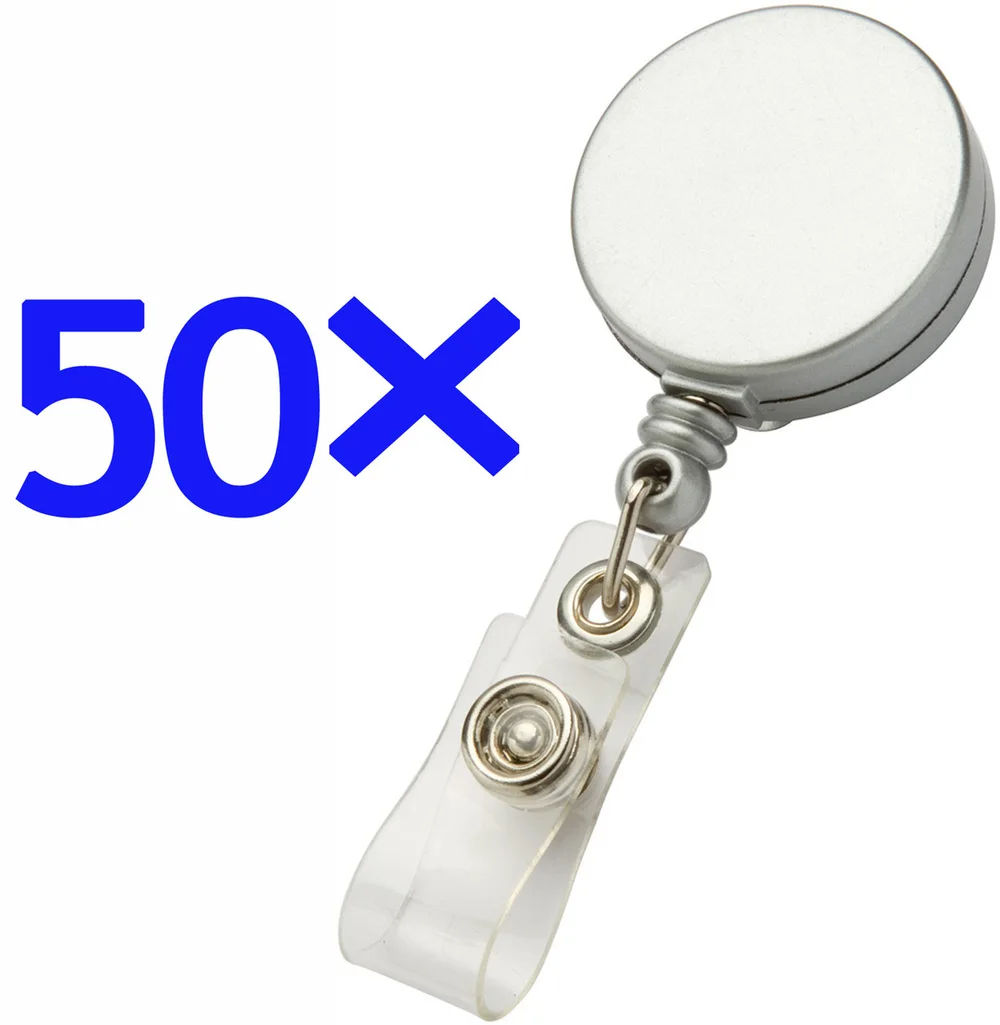 Lot 50pcs Silver Color Id Card Badge Reel Holder Clip,retractable With  Waist Buckle,nylon Rope,wholesale Nurse Office Favor - Badge Holder &  Accessories - AliExpress