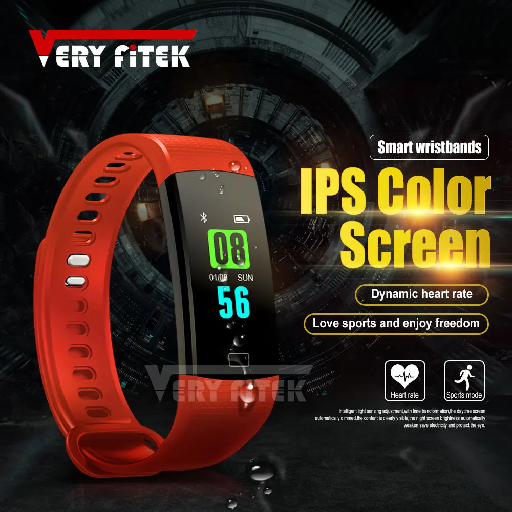 

VERYFiTEK Y5 Color Screen Smart Band Watch Heart Rate Monitor Wristband Activity Fitness Tracker Smart Bracelet VS Mi band 3 2