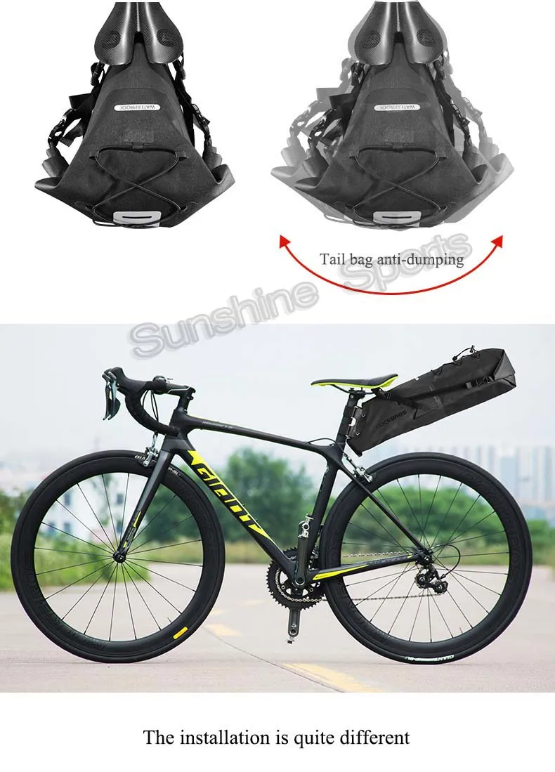 Flash Deal Rockbros 10L/14L Road Mountain Bike Bag Waterproof Cycling Rear Seat Travel Bag Bicycle Saddle Bag Pack Pannier Bike Accessories 14