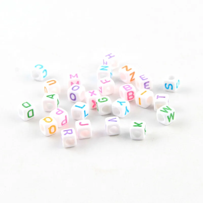 

6mm Letter Beads 200pcs/lot Mixed Color Acrylic alphabet Spacer Beads For Jewelry Making Bracelet DIY