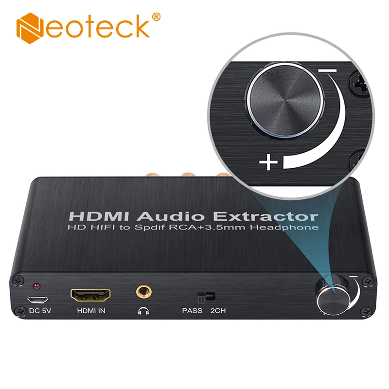 Аудиоэкстрактор Neoteck HDMI с поддержкой 5 1ch 4K 3D DAC регулировкой громкости на