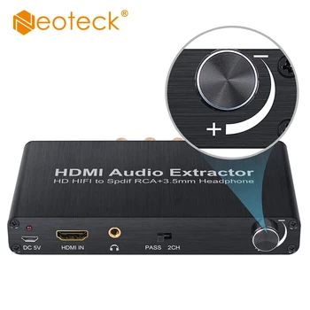 

Neoteck HDMI Audio Extractor Support 5.1CH AC-3/DTS 4K 3D DAC With Volume Control HDMI to Optical Spdif Toslink 5.1CH Decorder