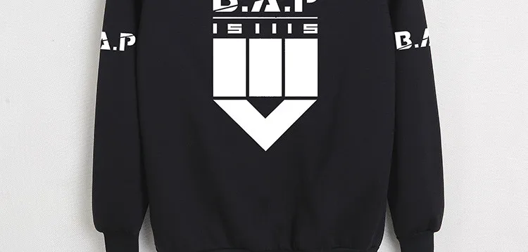 Bap b. a. p matrix одинаковые толстовки для фанатов supportvie с именами членов группы Печать О образным вырезом Пуловер Толстовка Черный Белый chandal