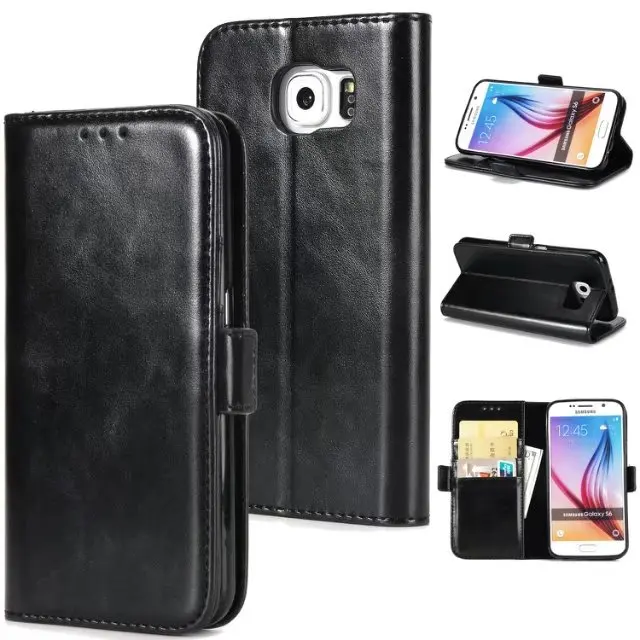 IMIDO Mobile Phone Case For Samsung S6 Edge Crazy Horse Wallet Stand Leather Galaxy S5 | Мобильные телефоны и аксессуары
