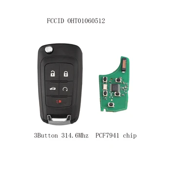 

3pcs/lot Remote Key for Chevrolet Cruze Malibu Camaro Equinox Sonic Aveo Volt 314.6MHZ PCF7941 Chip 5 Buttons HU100 blade