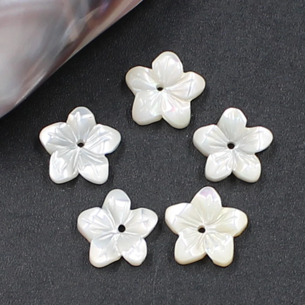 

Kakee Natural White Mother of Pearl Carved Flower Sea Shell Beads Jewelry Making DIY Seashell Earring Brooch Fashion Accessories