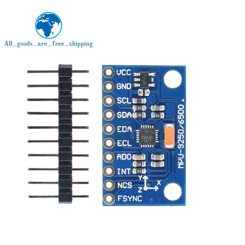 

1Set SPI IIC/I2C GY-9250 MPU 9250 MPU-9250 9-Axis Attitude +Gyro+Accelerator+Magnetometer Sensor Board Module MPU9250 3-5V Power