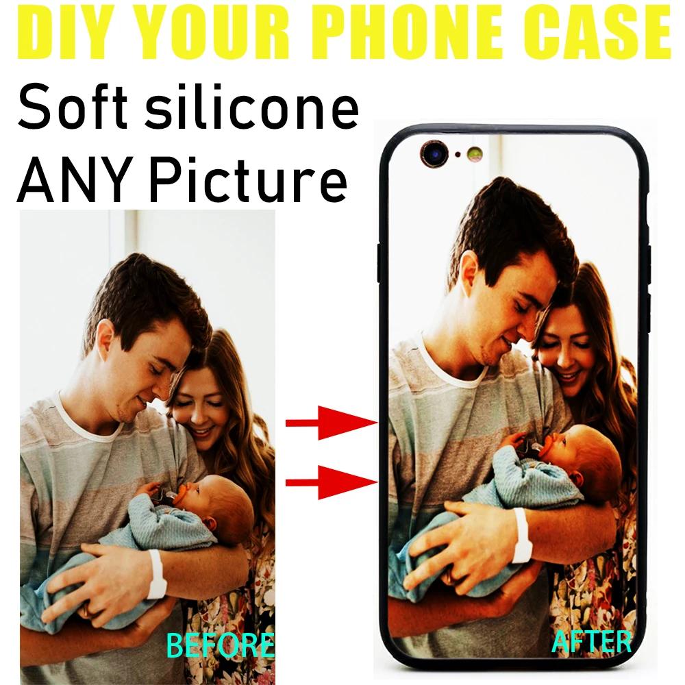 

DK Customize your own picture DIY pattern images new phone case Black Sotf TPU Cover for iPhone 6 6s 7 8plus 5s X XS XR XSMAX