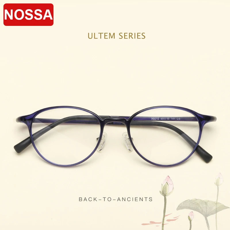 

NOSSA Brand New Designer Plastic Steel Glasses Frames Vintage Fashion Women Men Eyewear Frames Clear Lens Casual Optical Frame
